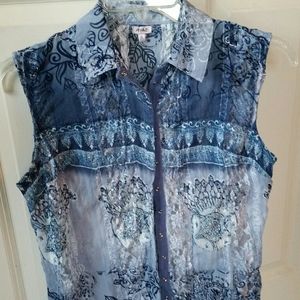 Araz Beautiful blue lacy top, S